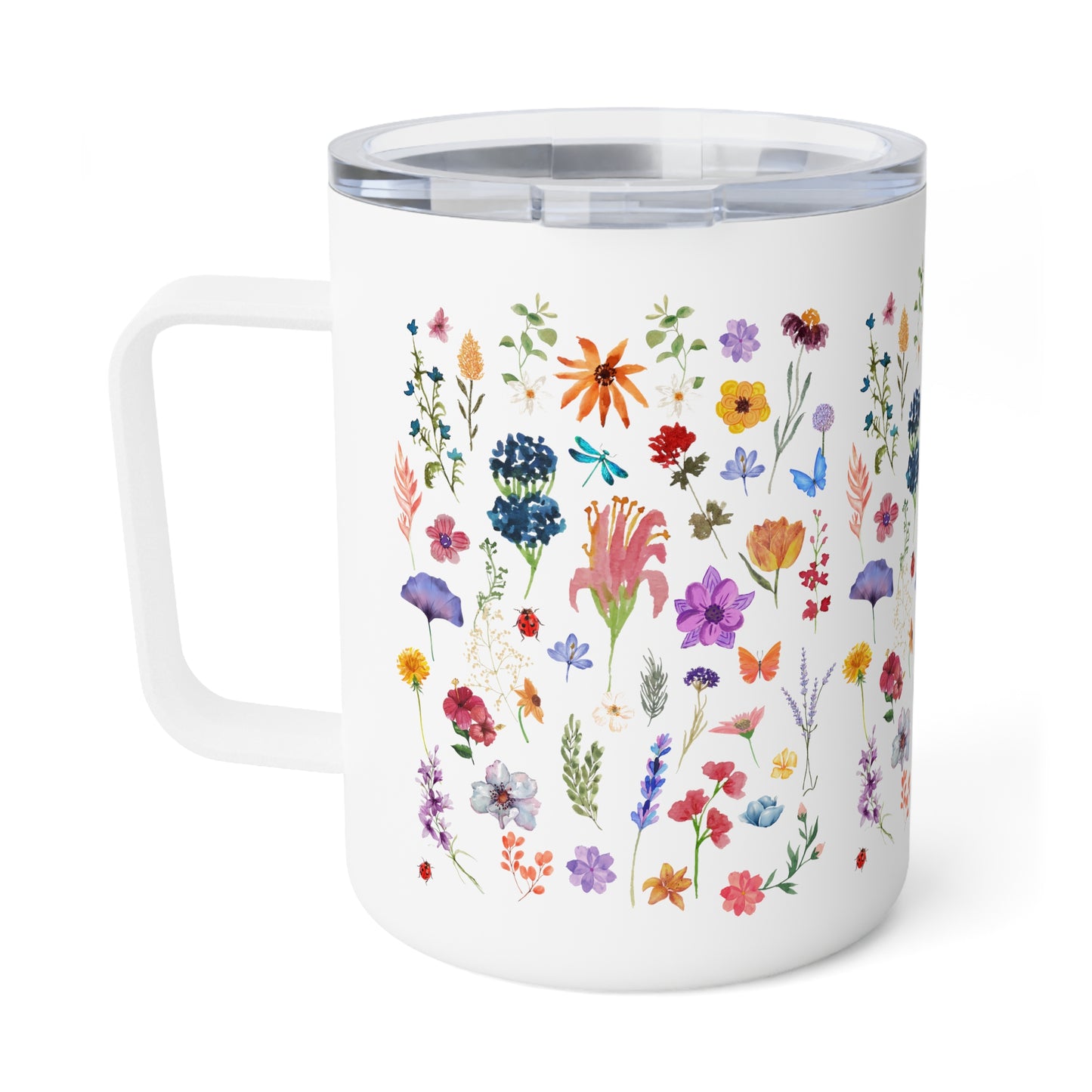 Flowers Insulated Coffee Mug, 10oz