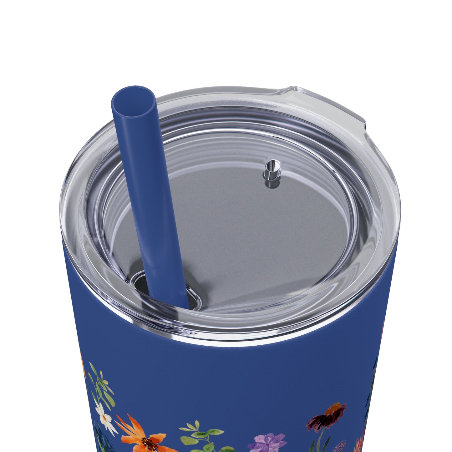 flowers Skinny Tumbler with Straw, 20oz