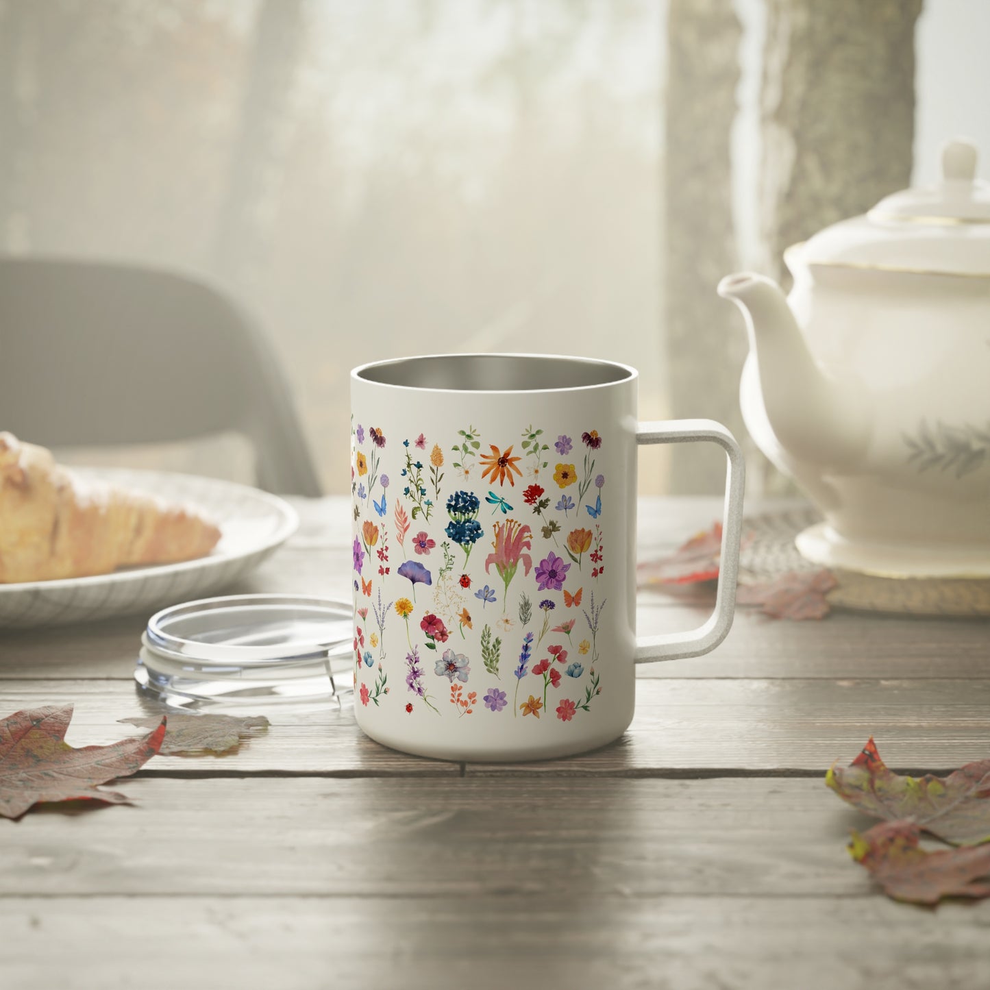 Flowers Insulated Coffee Mug, 10oz