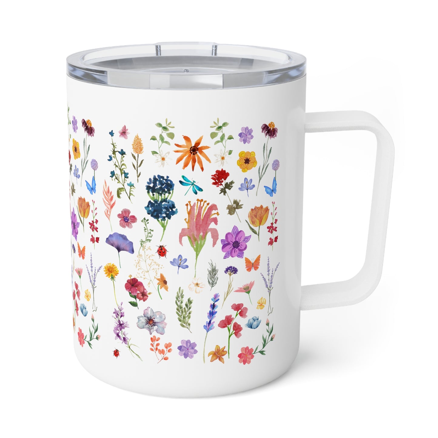 Flowers Insulated Coffee Mug, 10oz